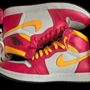 Nike Air Jordan 1 High Light Fusion Retro Sneakers Red Men's Size 11.5